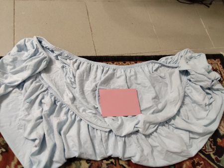 Blue Cotton Fitted Sheet (150 x 60 cm) - Great Quality!