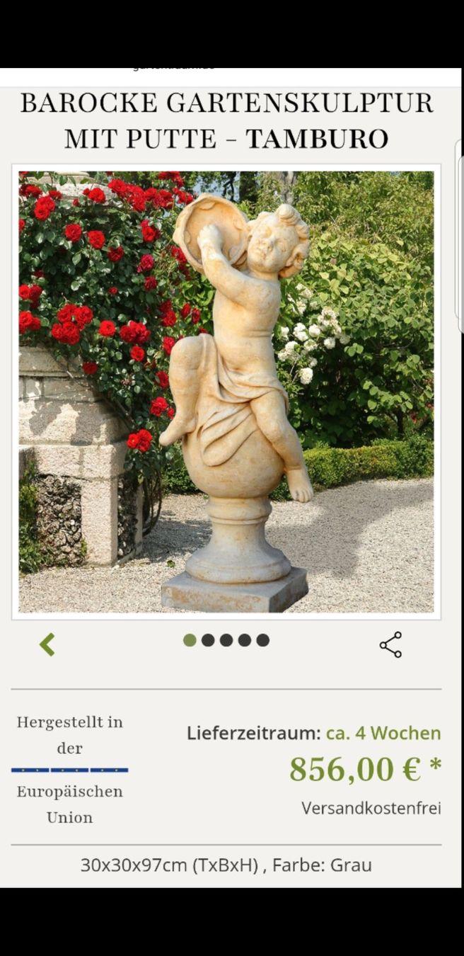 Statuette: Engel - Putte - Putti - Steinfigur - Gartenfigur - 1 Meter - – Usato da Staufen venduto da jasminm01 3