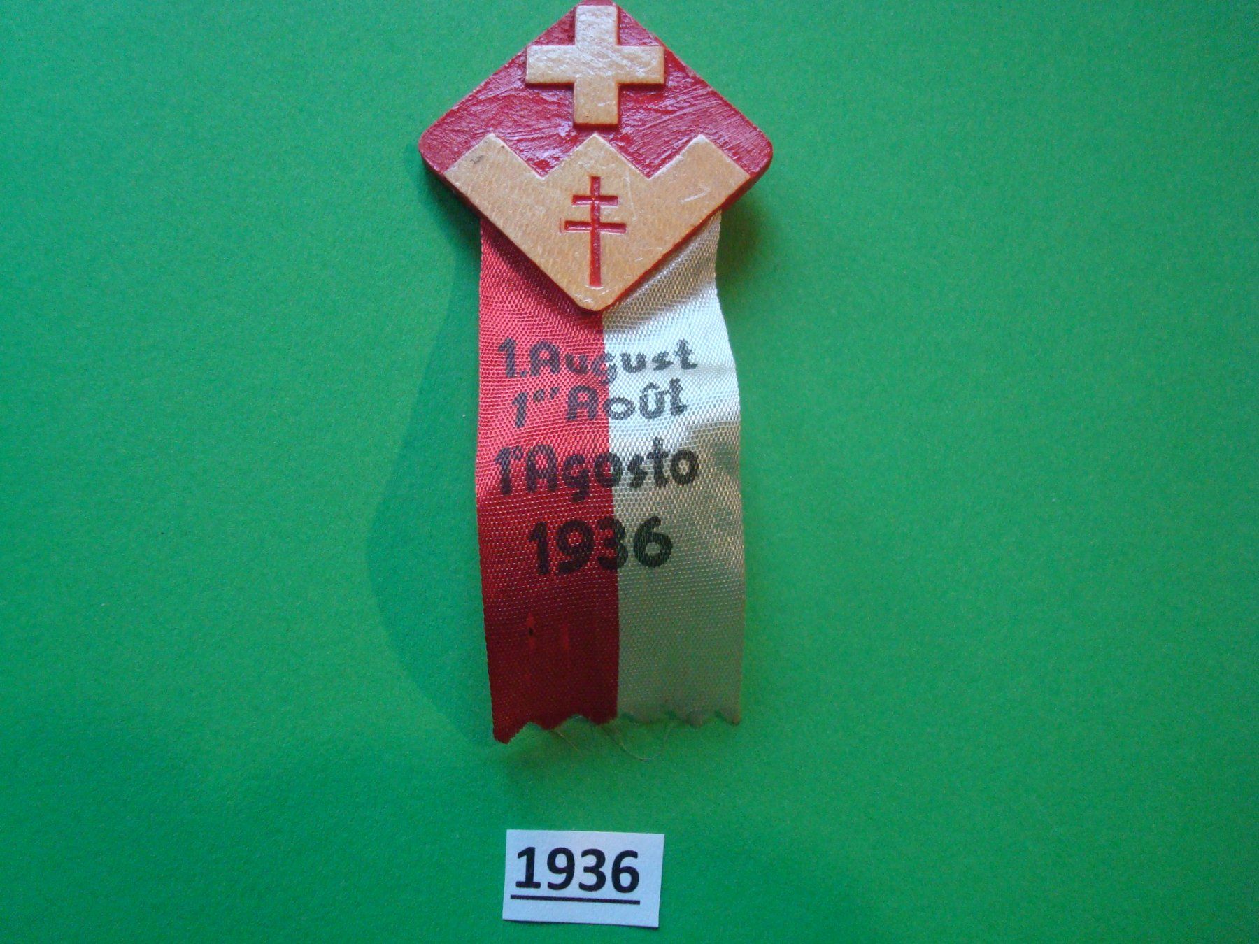 Placchette & Badge: Abzeichen 1. August 1936 – Usato da Riehen venduto da Baerewaegli