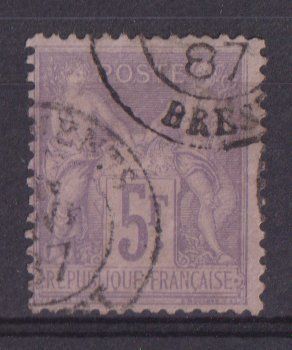 Tutti i francobolli: Frankreich 1877: 5 Fr. Allegorie - Kat. 85.-- – Usato da Eschlikon TG venduto da PhilCon