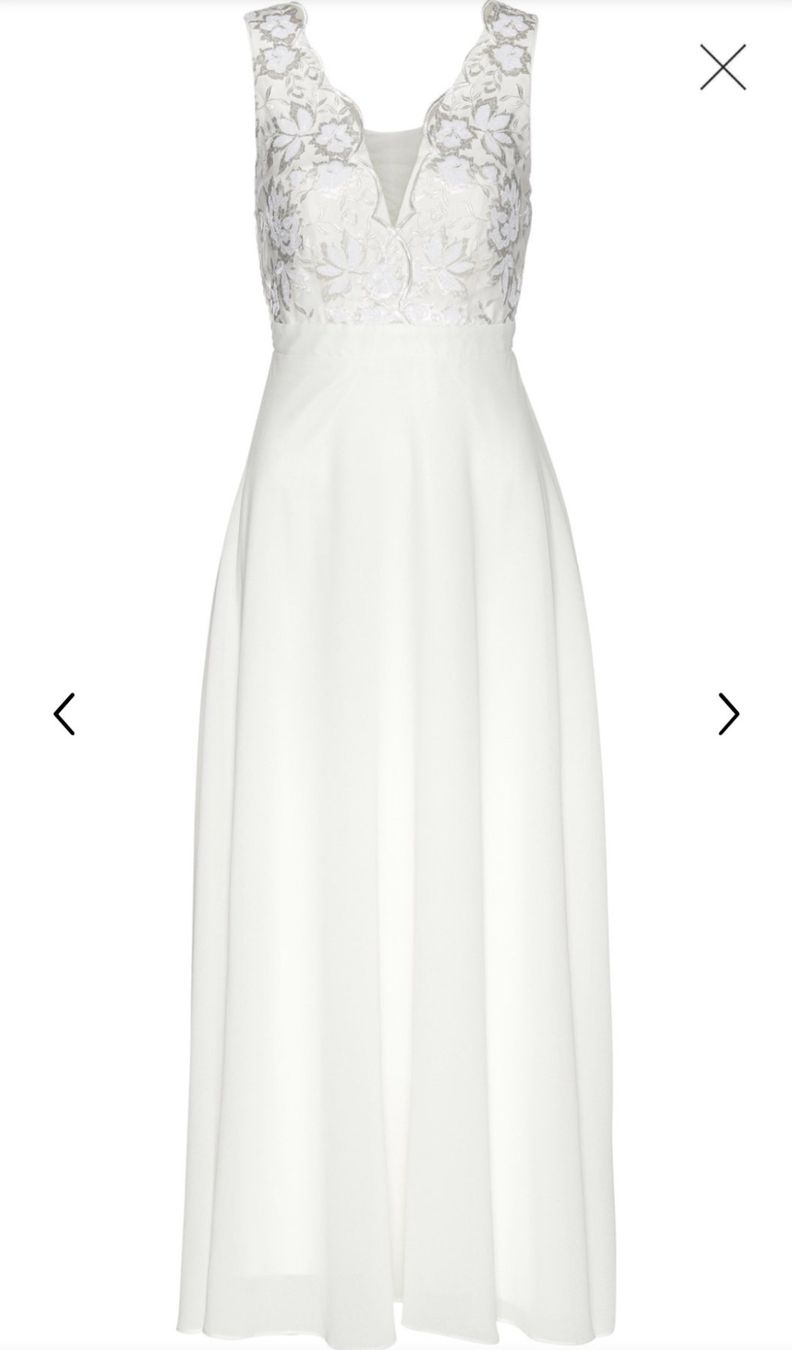 Vestiti: Chiffonkleid mit Pailetten, Standesamtskleid / Hochzeit – Nuovo (secondo la descrizione) da Münchenbuchsee venduto da Babsique