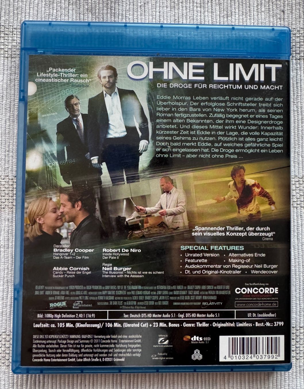 Tutti i DVDs: Ohne Limit [Blu-ray] - Bradley Cooper – Usato da Arbon venduto da drs64 1