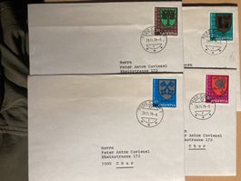 Schweiz 1978 Satz priv. FDCs Pro Juventute Ortsstempel Chur