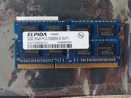ELPIDA DDR3-1333 2GB RAM SODIMM (PC3-10600S)