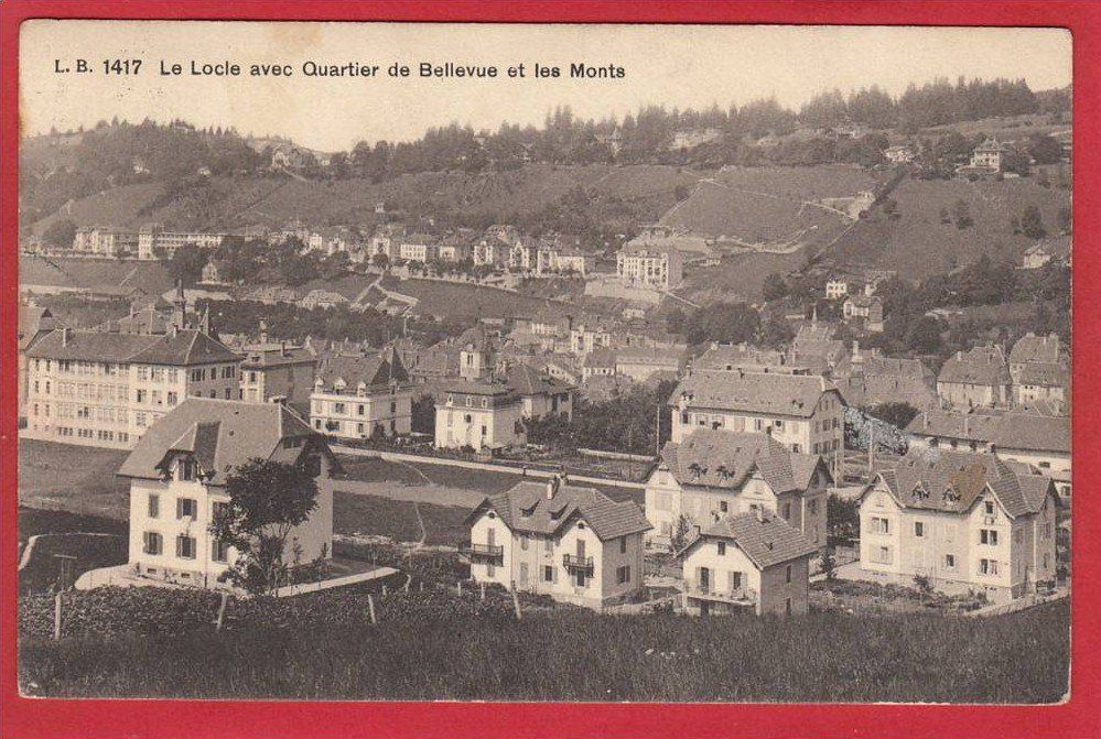 Cartoline postali: LE LOCLE QUARTIER DE BELLEVUE ET LES MONTS – Usato da Grüningen venduto da Kartenlaube