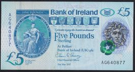 Nordirland 5 Pounds 2017 Bank of Ireland