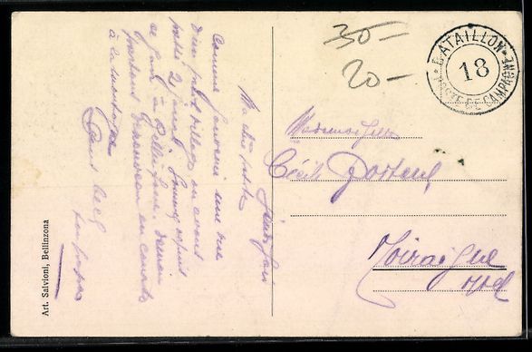 Cartoline postali: AK Arbedo, Veduta generale – Usato da Berlin venduto da bartko-reher 1