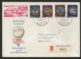 Ballon Schweiz 1969 Hergiswil Luftpost verschoben Unwetter