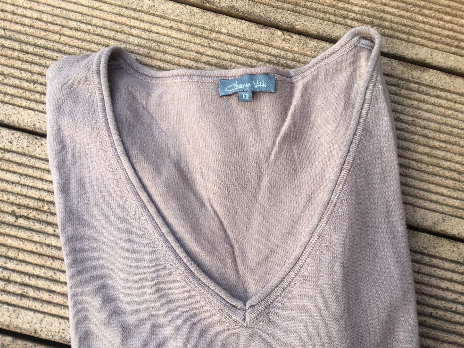 Maglioni & Felpe: Pull praliné col V marque CLARA VITTI, taille M – Nuovo e nell'imballaggio originale da Agiez venduto da chouchanelle 4