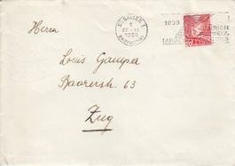 27.9.1938 205,  Brief von St. Gallen nach Zug