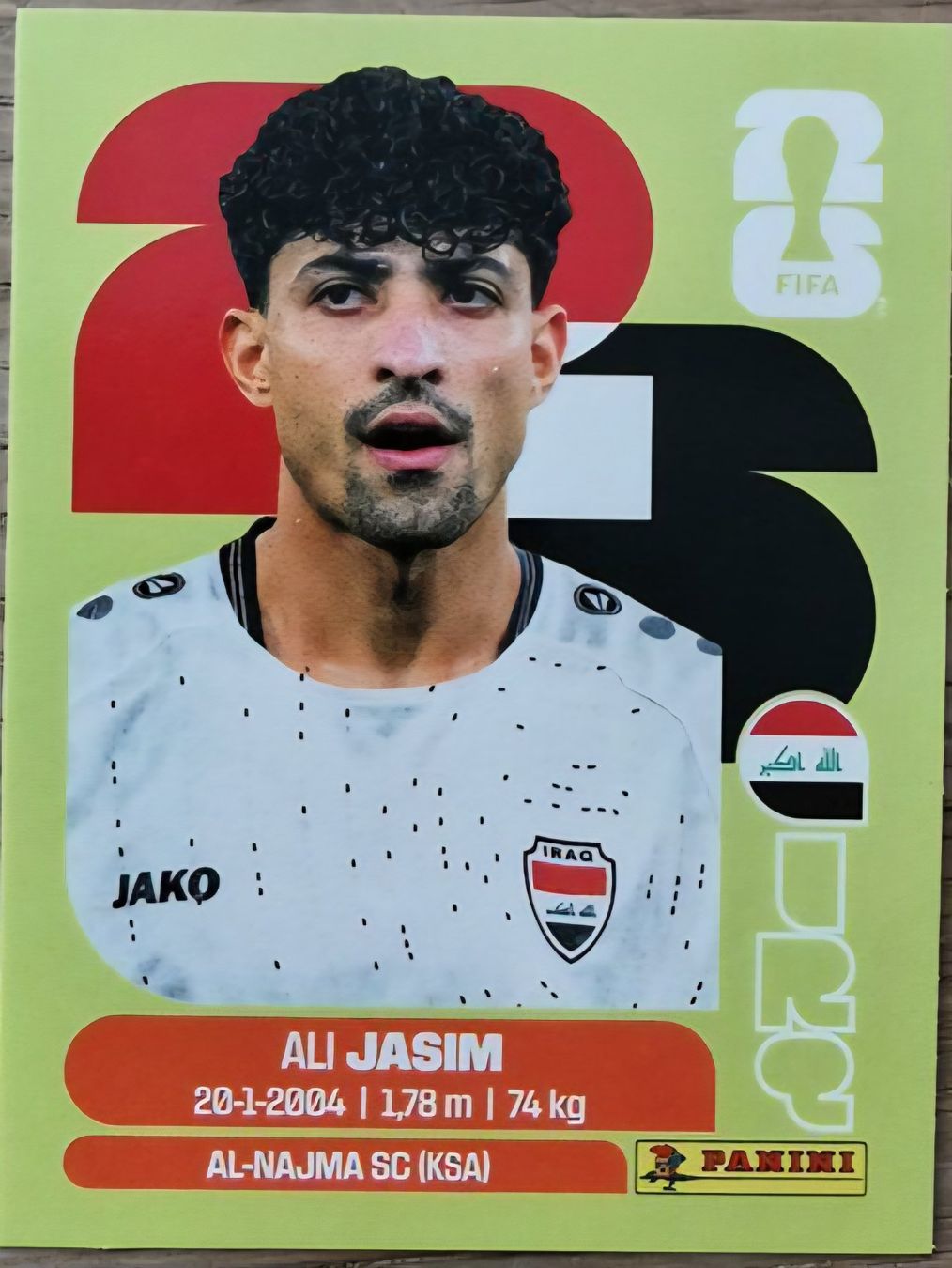 Panini Carte collezionabili: Panini - Ali Jasim -  Irak – – Usato da Wittenbach venduto da Blauerwolf