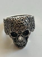 Ring Totenkopf Muster silberfarben(S35)