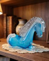 Blaue Pferde Glasfigur Pferd Murano