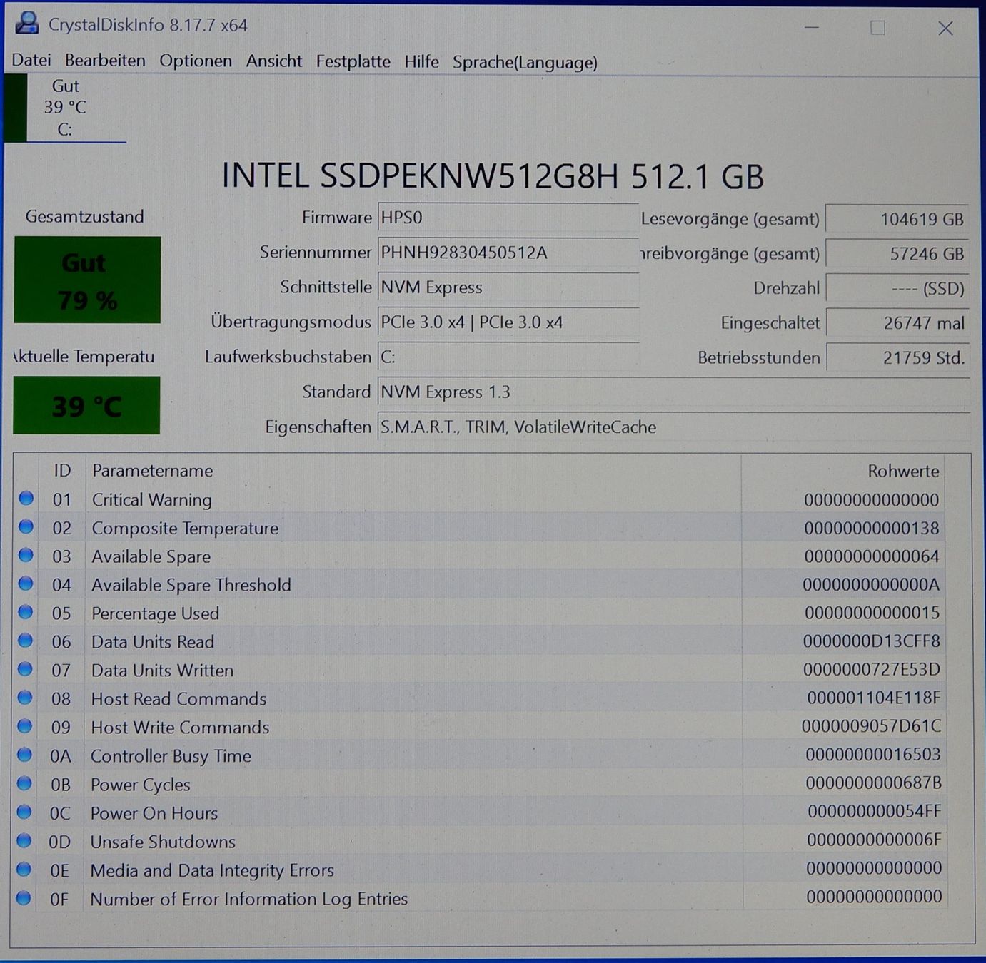 Intel Disques durs: Intel SSD  660p SERIES  512 GB – D'occasion à Bern par compischop 1