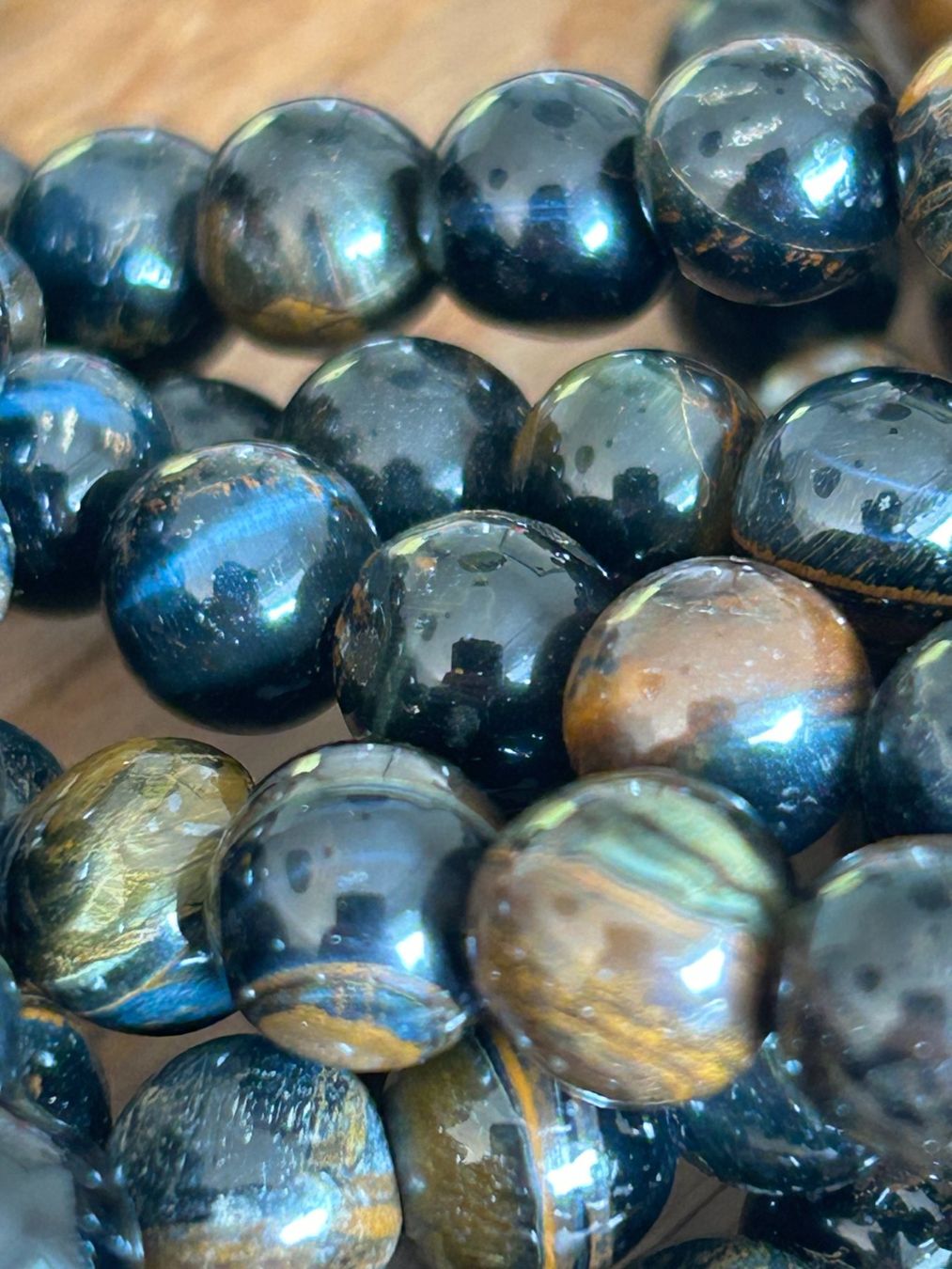 Minerali & Pietre curative: Strang echte blue tiger eye Level 3 beads 8 mm – Nuovo e nell'imballaggio originale da Niederrohrdorf venduto da Ytobi 1