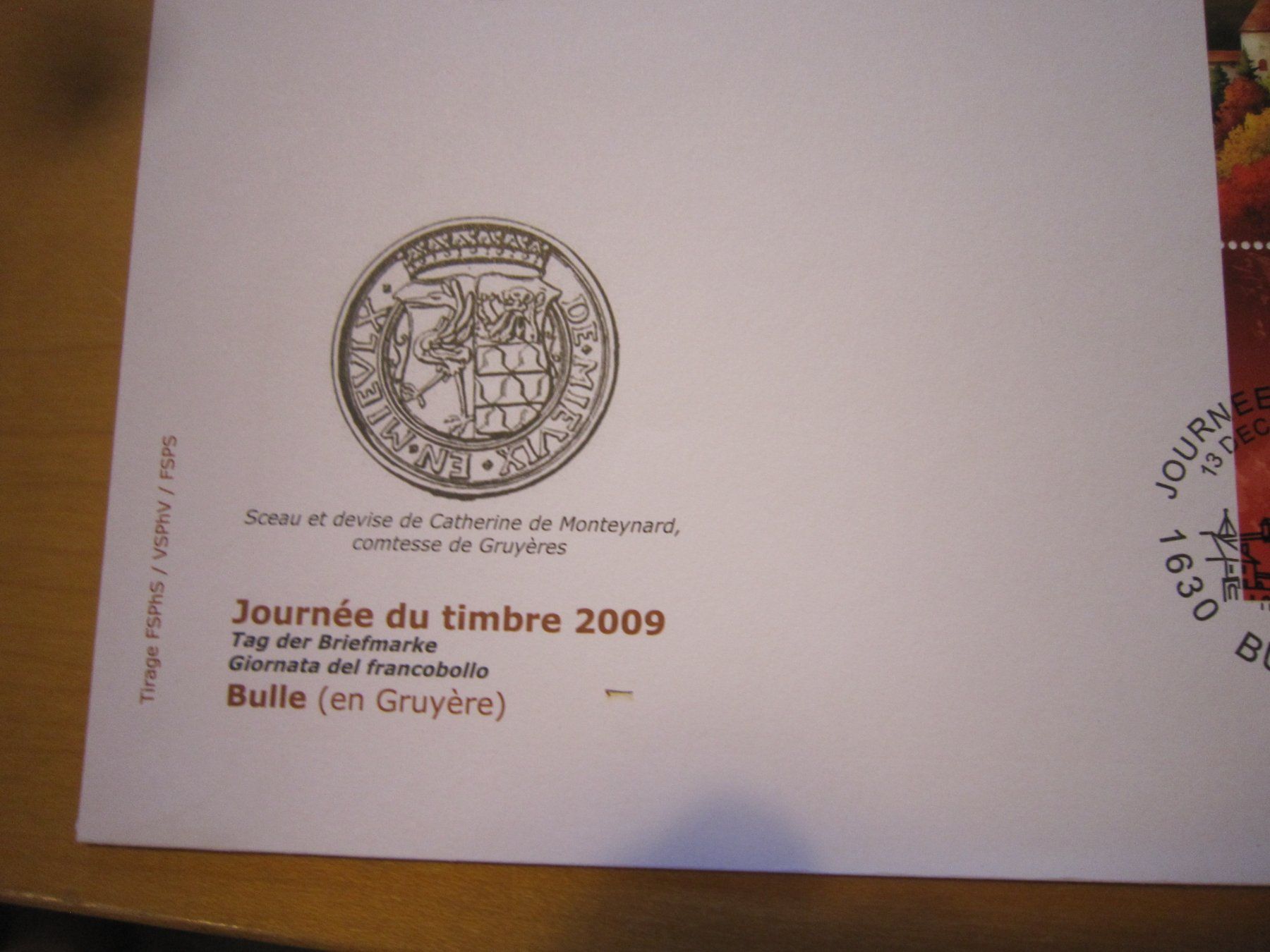 Alle Briefmarken: 2009 Journée du timbre Bülle Block auf Brief – Gebraucht aus Giubiasco von sal_9j6w 3