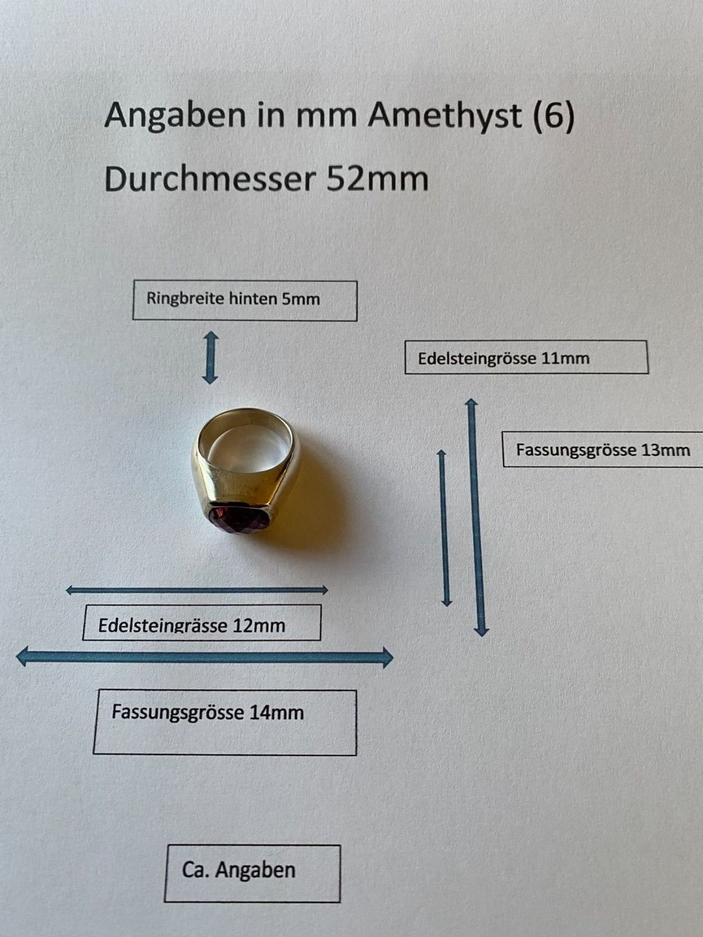 Anelli: Ring Silber/Amethyst, Durchm.52, (6) – Nuovo (secondo la descrizione) da Muri b. Bern venduto da Silberqualle 3
