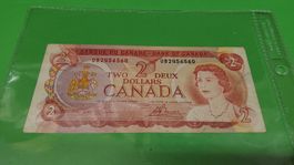 2 kanadische Dollar 1974, Banknote, Queen Elizabeth II.