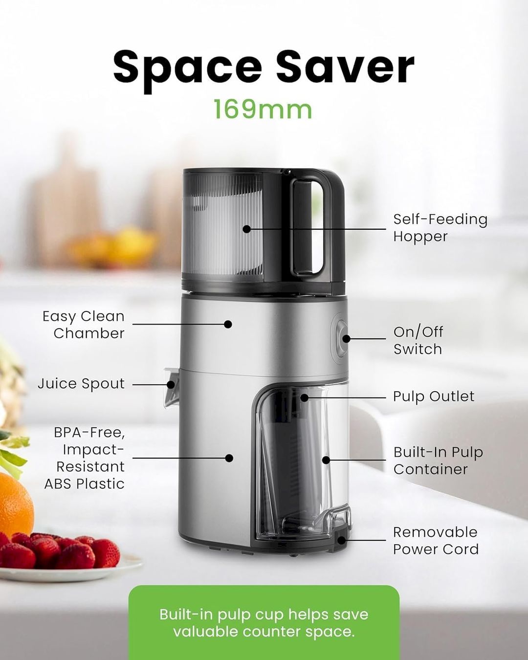 Elettrodomestici da cucina: Hurom H400 Slow Juicer titangrau – Nuovo e nell'imballaggio originale da Bottighofen venduto da zaap 5