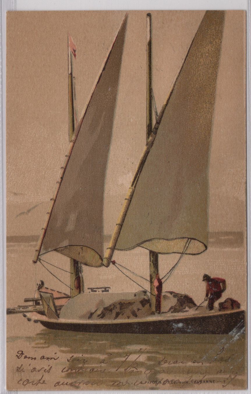 Ansichtskarten: Ansichtskarte Seegelschiff mit Rasierklingen-St. 06.IX.00 – Gebraucht aus Gordola von tist