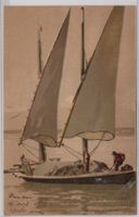 Ansichtskarte Seegelschiff mit Rasierklingen-St. 06.IX.00