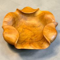 Coupe à fruits FALCON Espagne en bois d'olivier sculpté