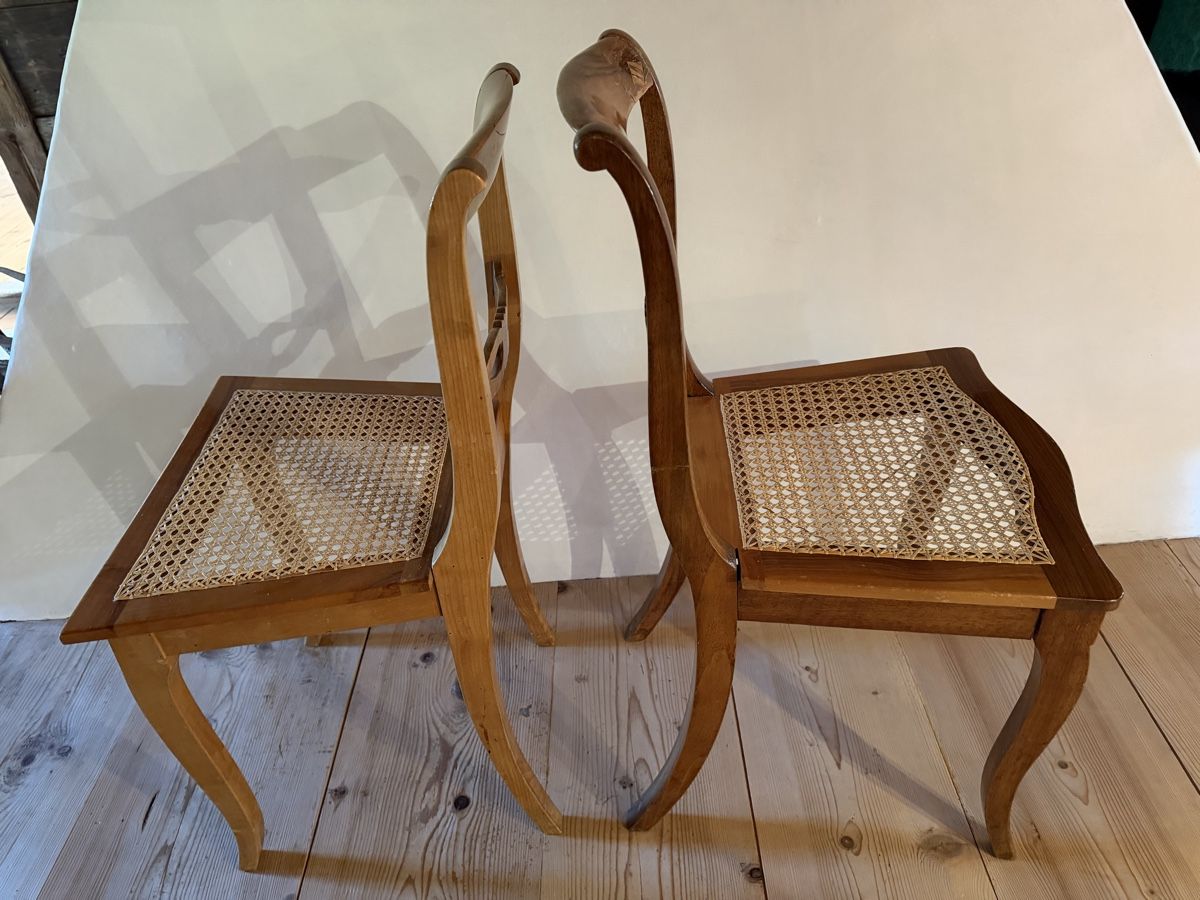 Stühle: 2 biedermeier geflecht stühle mit neuem jonc geflecht – Gebraucht aus amden von horizontblau01 3