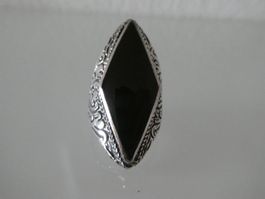 Massiver, grosser Silberring 925 mit Onyx Gr. 55 (17.5mm)