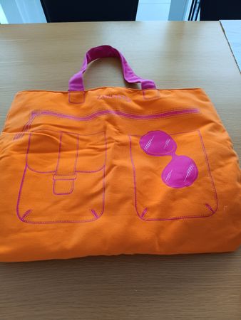 LANCASTER Tasche Shopper Orange Pink Sommer Stofftasche gros