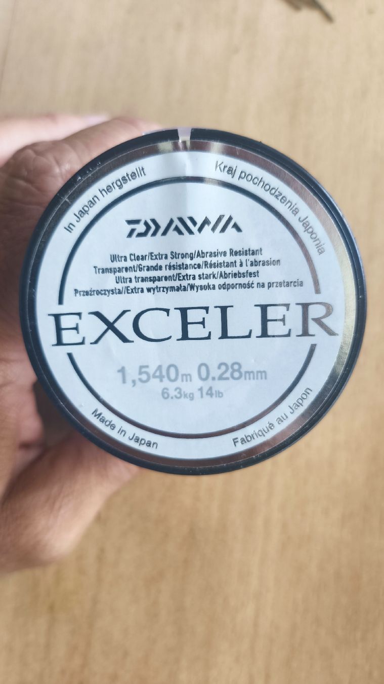 Daiwa Esche: Daiwa Exceler Monofile 0.28mm/1540m – Nuovo e nell'imballaggio originale da Sarnen venduto da sebalant