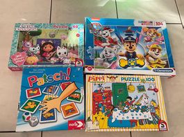 Puzzles und Spiel: Paw Patrol, Pippi, Gabby's, Patsch!