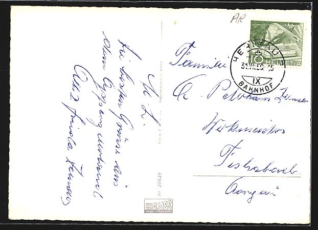 Cartes postales: AK Herisau, Ortsansicht mit Säntis – D'occasion à Berlin par bartko-reher 1