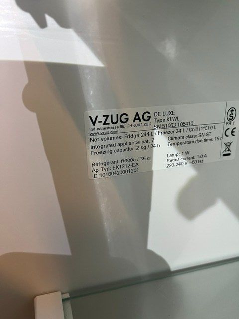 V-Zug Kühlschrank: V-ZUG Kühlschrank Einbaugerät – Gebraucht aus Wil SG von Goio60 3