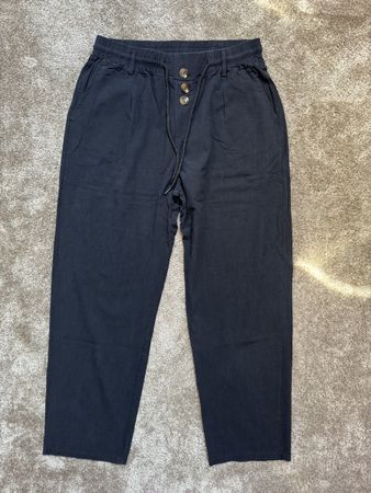Pantalon femme en lin noir – taille M