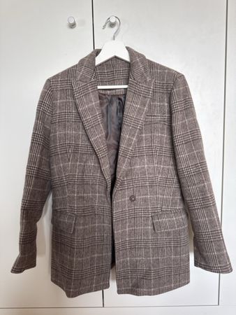 Brunello Cucinelli checked blazer wool cashmere size M.