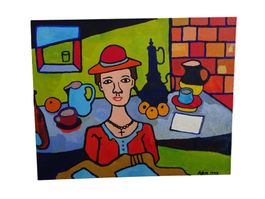 Grosses vintage signiertes Gemälde „ARN 1997“  - 100 x 81 cm