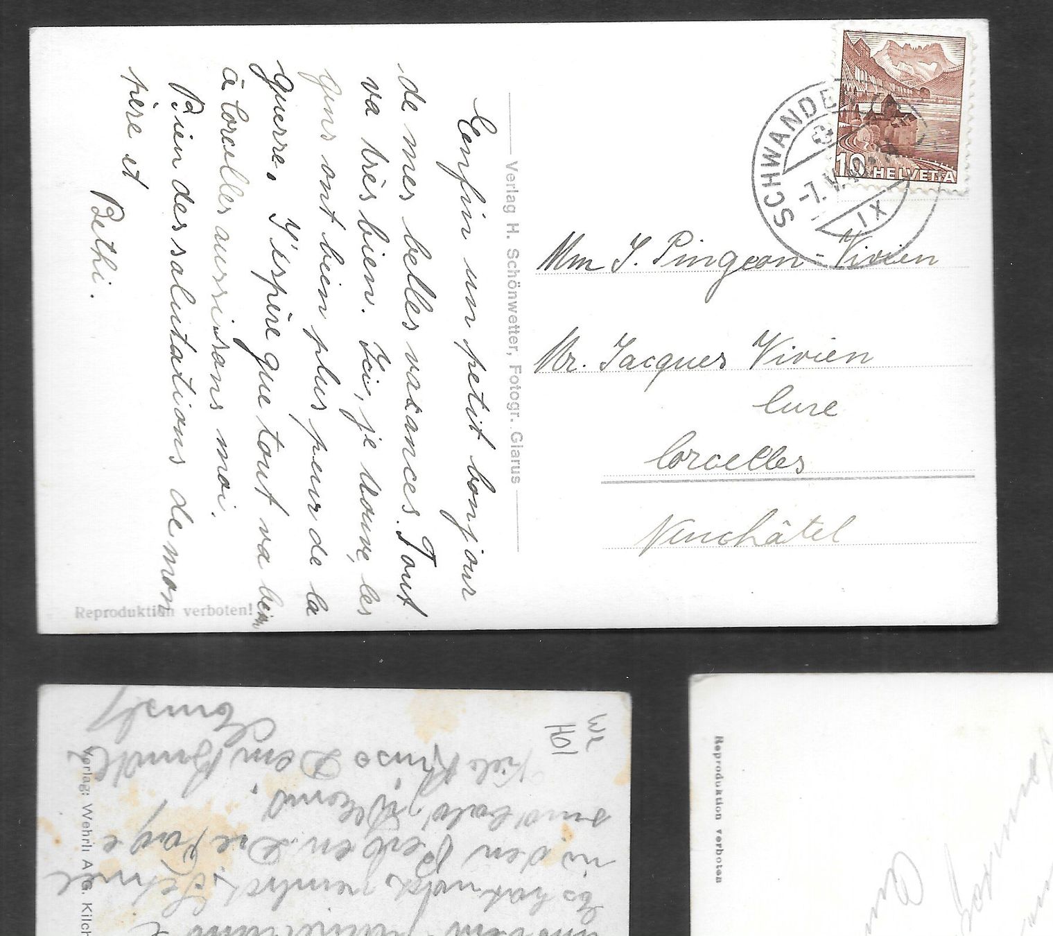 Cartoline postali: Schwändi Dorfansicht im Winter – Usato da Olten venduto da clotaldi 1