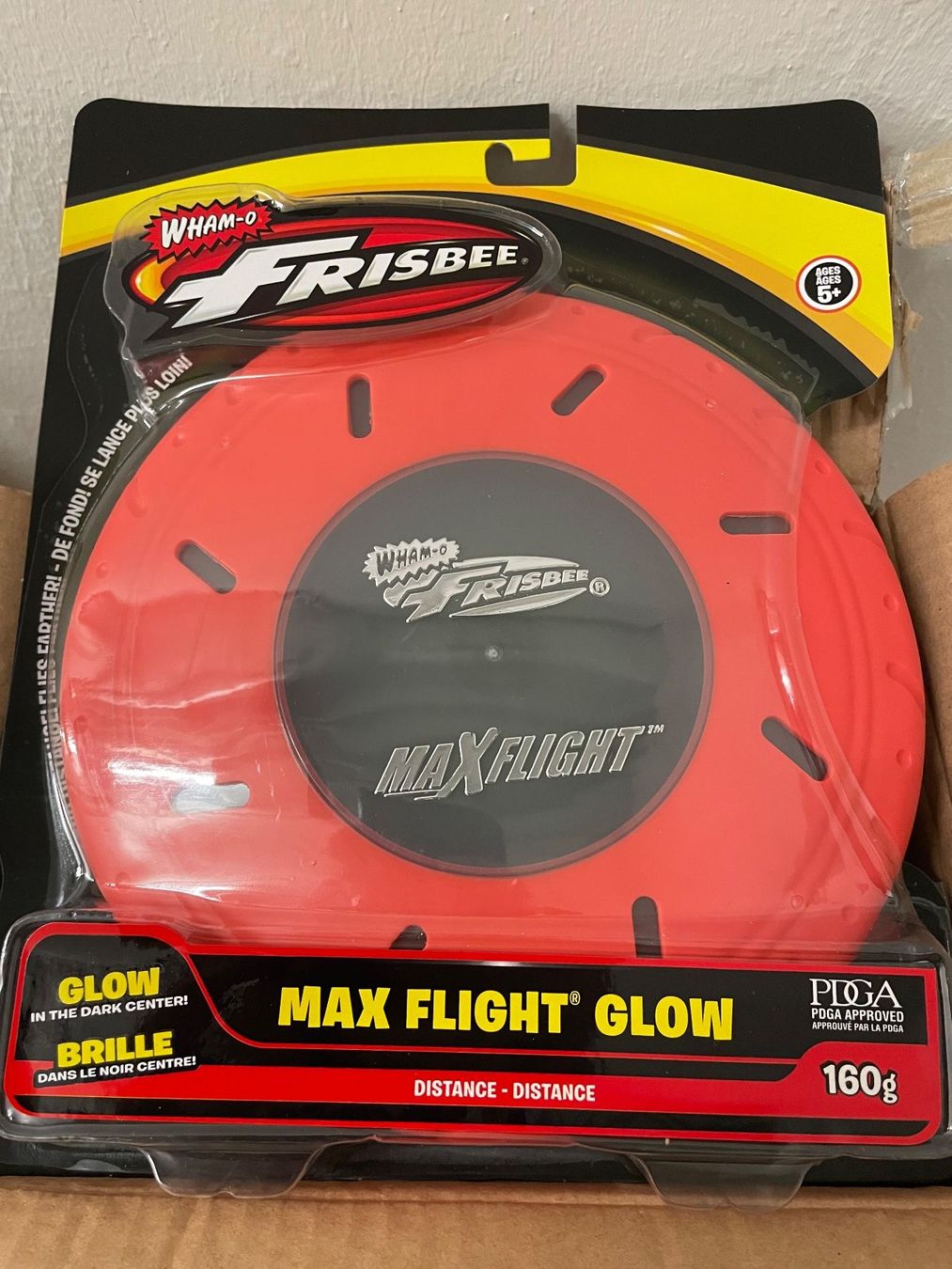 Giochi: Frisbee/Max Flight Glow/Rot/100 Meter/Neu/OVP – Nuovo e nell'imballaggio originale da Volketswil venduto da rubin74