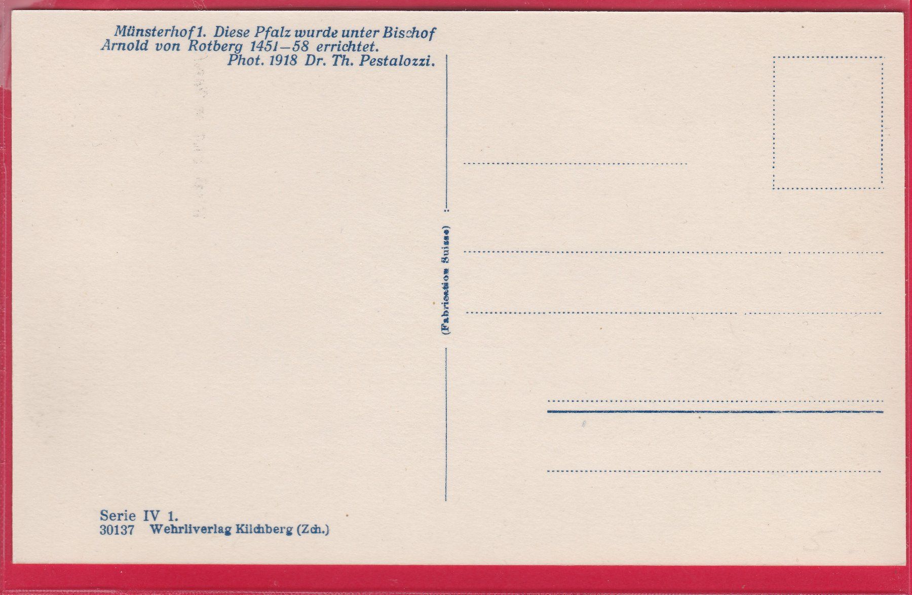 Cartoline postali: BISCHOFSHOF IN BASEL – Usato da Oberrieden venduto da Gebirgsstelze 1
