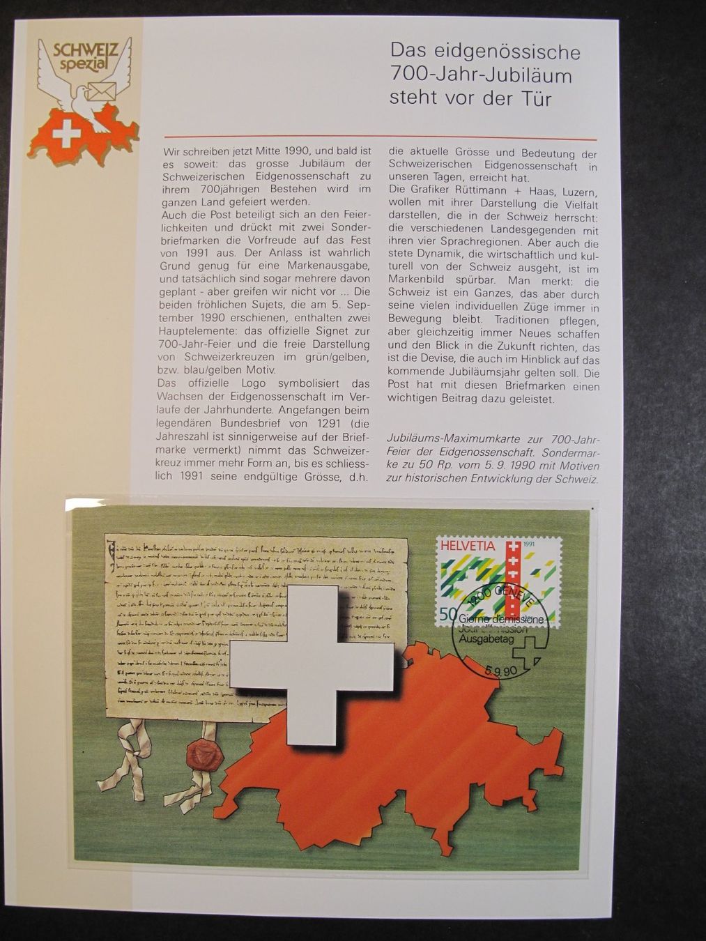 Tutti i francobolli: Schweiz 1990 700 Jahresfeier Maxcard – Usato da Wil SG venduto da fva01