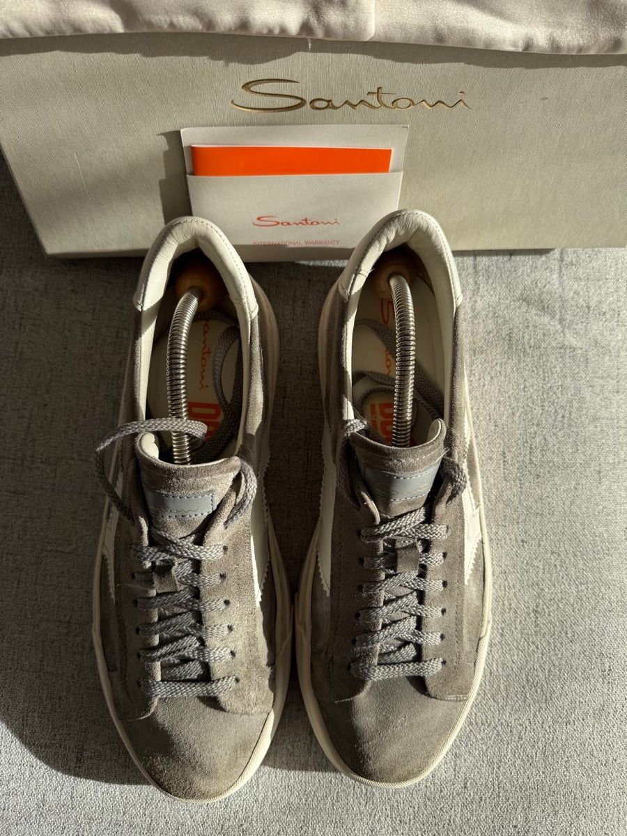Santoni Herrenschuhe: Santoni Double buckle suede grey sneaker with box and papers – Gebraucht aus Mont-sur-Lausanne von jolieresale 3