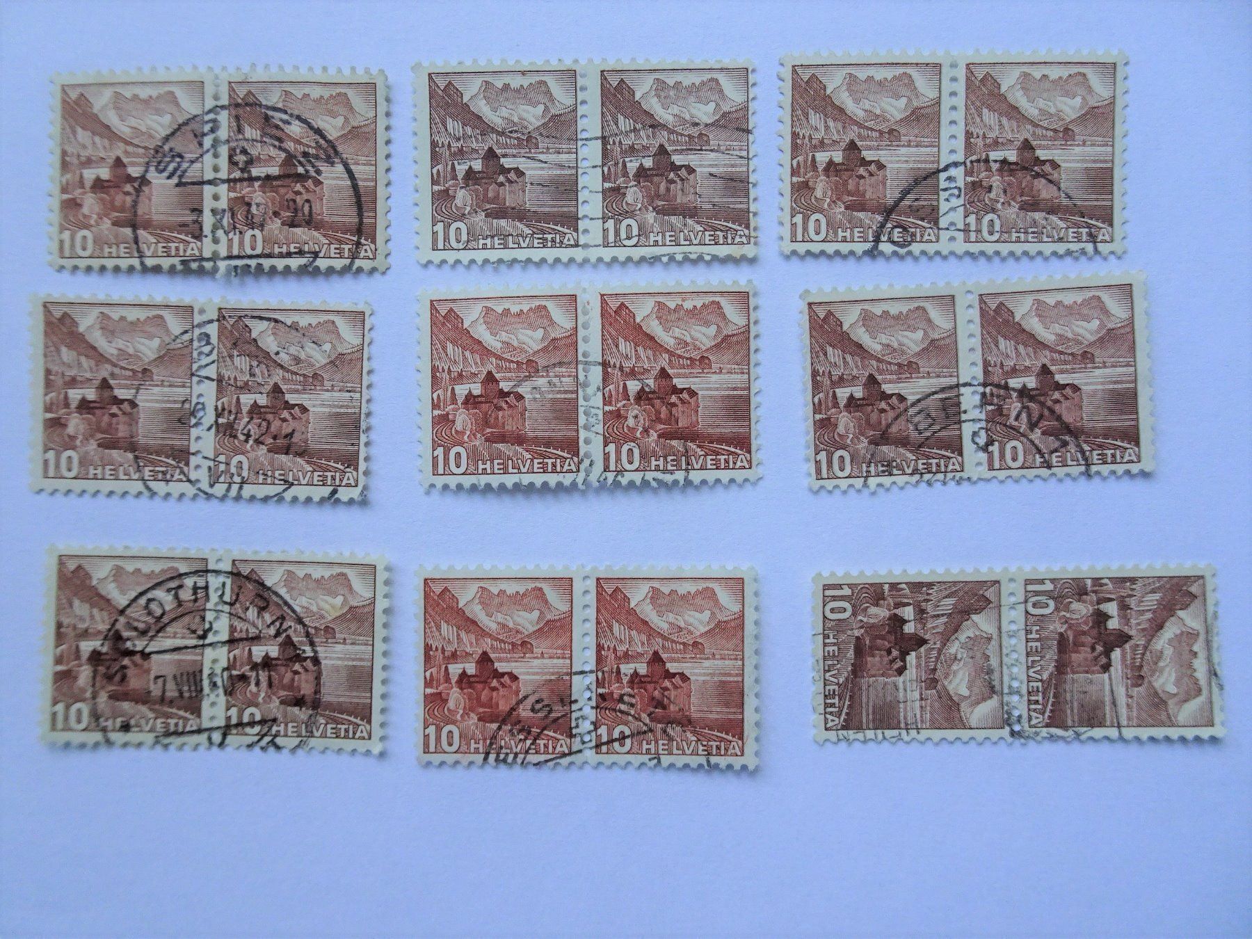 Alle Briefmarken: 1939/42  2er-Streiffen – Gebraucht aus Aadorf von Chnorli-Furz