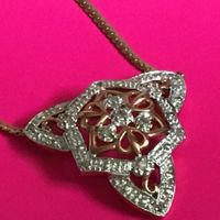 Art Deco Stil Massives Rotgoldcollier mit Diamanten