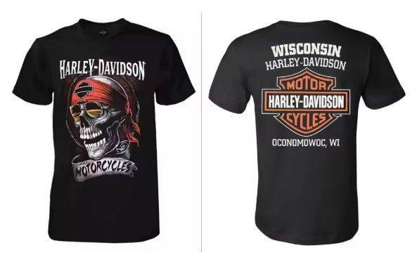 T-shirt Harley-Davidson, skull, taille 2XL/ J095 2