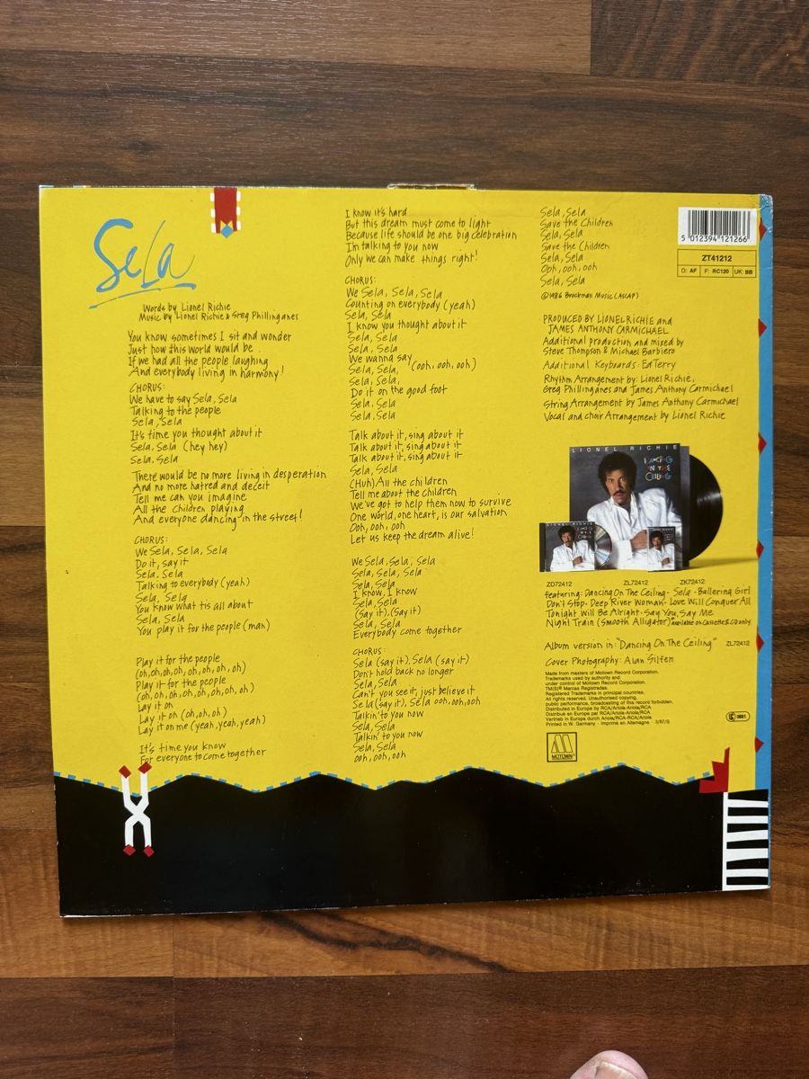 Schallplatten: Lionel Richie - Sela - 12" Maxi - 80s – Gebraucht aus Rorbas von BlackstarRecords 1