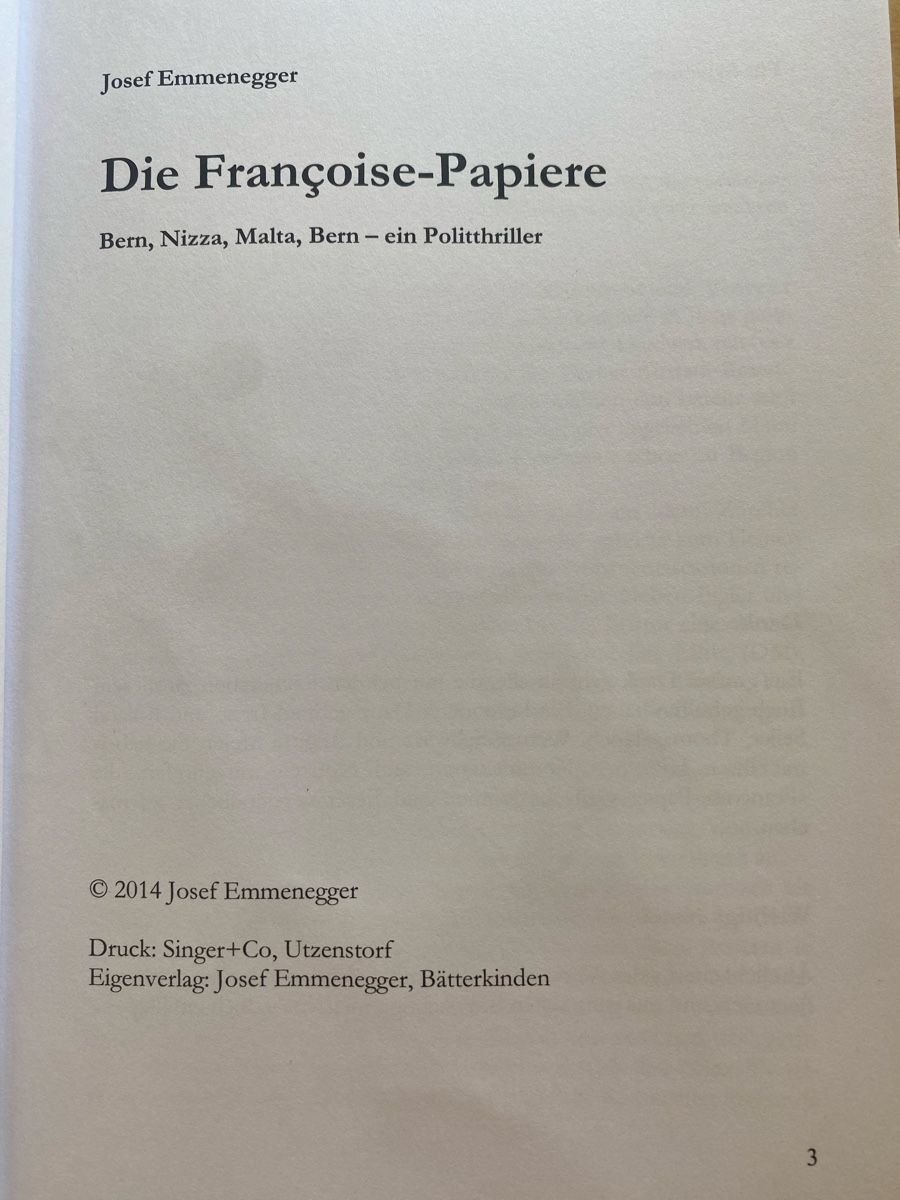 Libri: Die Françoise-Papiere - Josef Emmenegger – Usato da Schwarzenburg venduto da Michellu 6