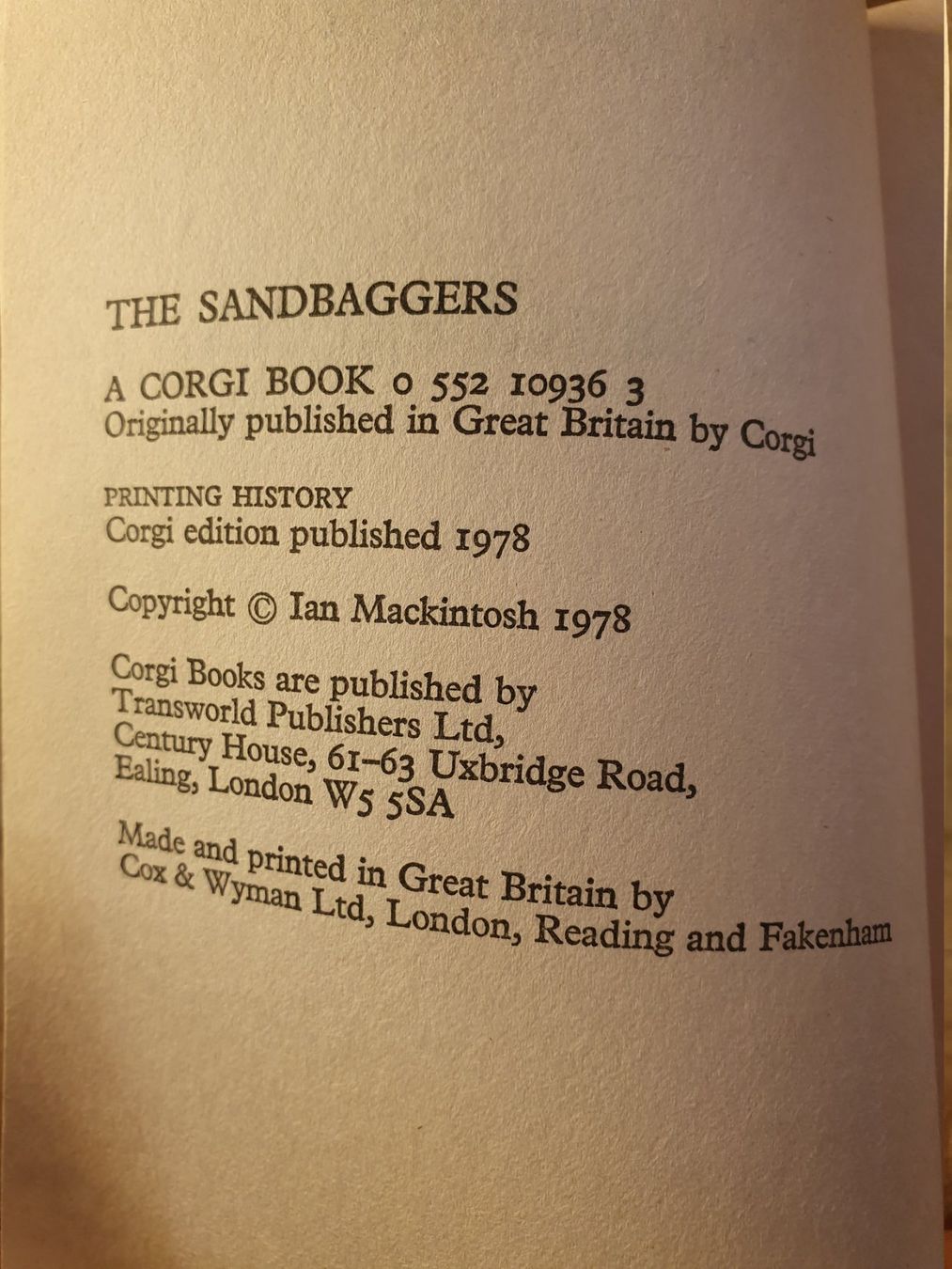 Libri: The Sandbaggers - Ian Mackintosh – Usato da Zürich venduto da loosebone 3