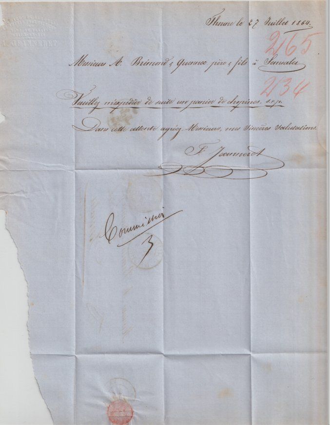 Tutti i francobolli: Faltbrief Thun vom 27. Juli 1864 – Usato da Reinach BL venduto da heandme 2