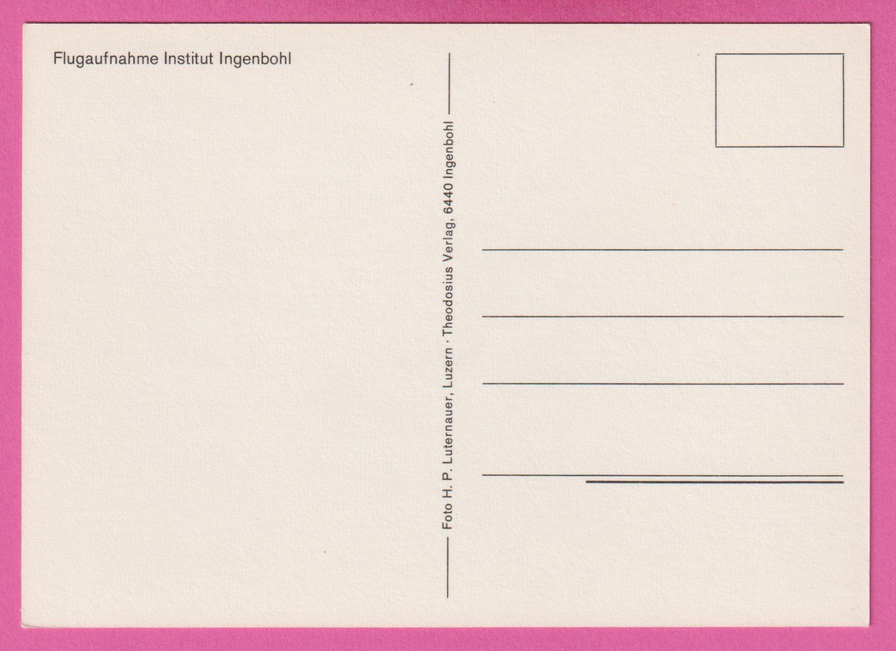 Cartoline postali: Institut Ingenbohl Flugaufnahme – Usato da Einsiedeln venduto da dillie 1