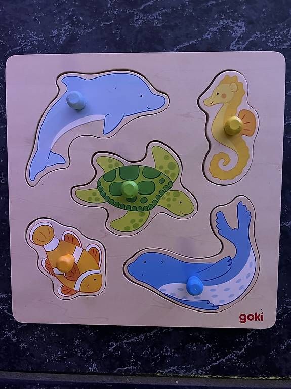 Puzzle: Holz Steck-Puzzle von goki - Meerestiere – Usato da Kirchberg BE venduto da qualle01